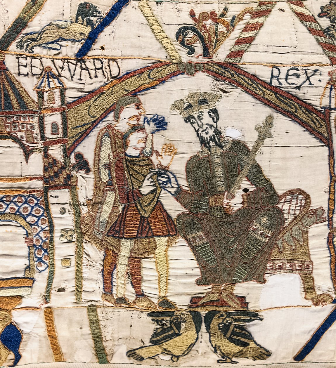 El rey Eduardo el Confesor envía a Harold a Normandía, Tapiz de Bayeux de Unknown artist