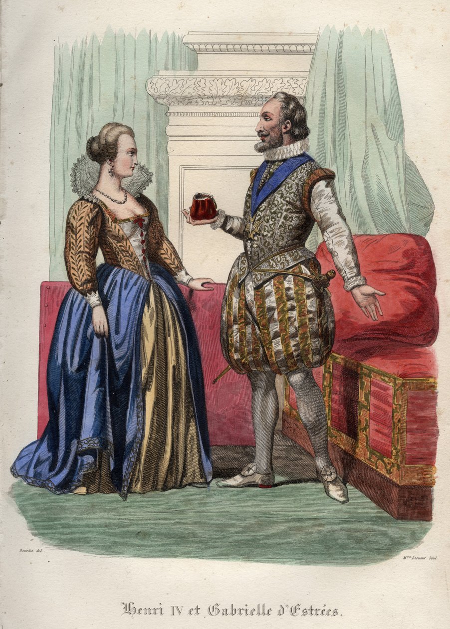 El Rey Enrique IV de Francia (1553-1610) y su amante Gabrielle d