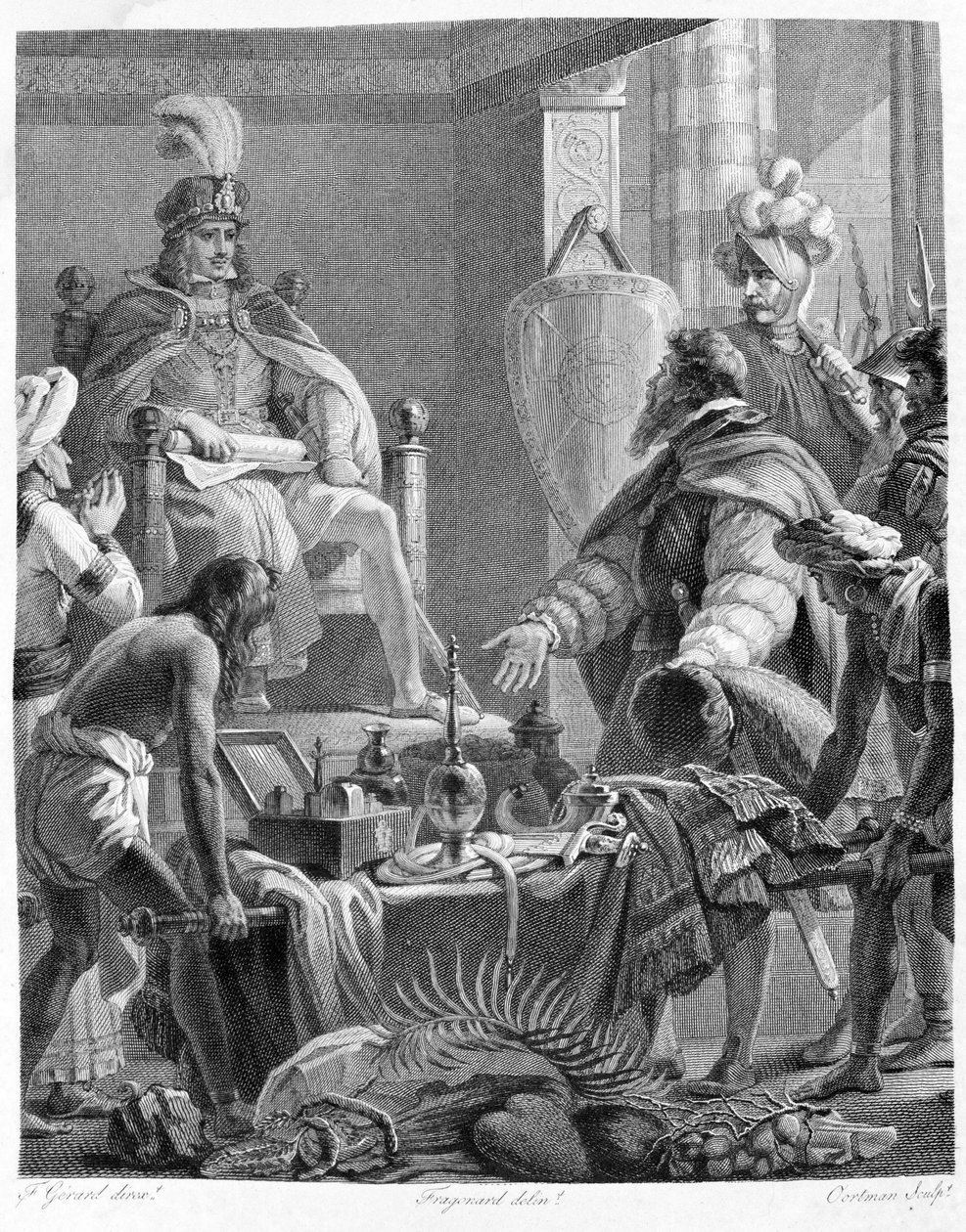 El rey Manuel I el Grande (1469 - 1521) recibe a Vasco de Gama de Unknown artist