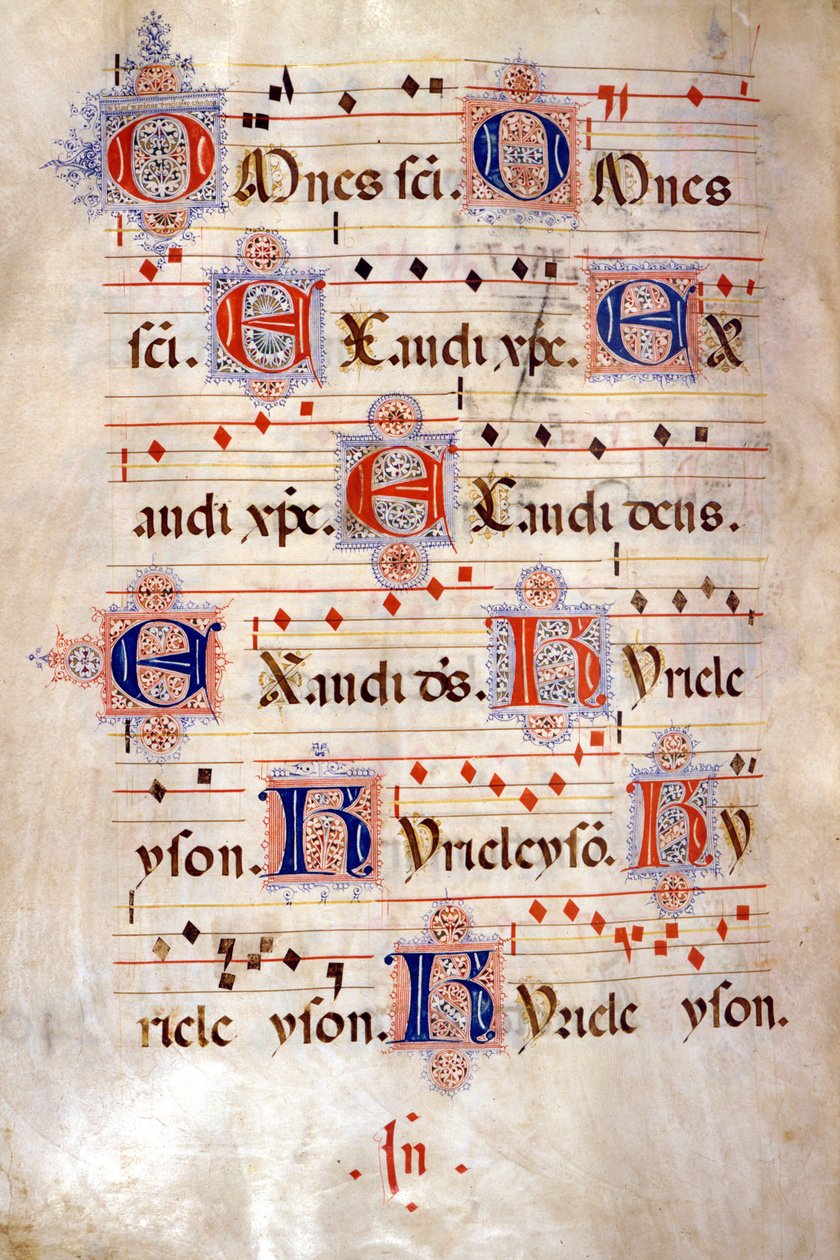 Kyrie del Coro de Crescenzago, finales del siglo XV. Biblioteca de Sant
