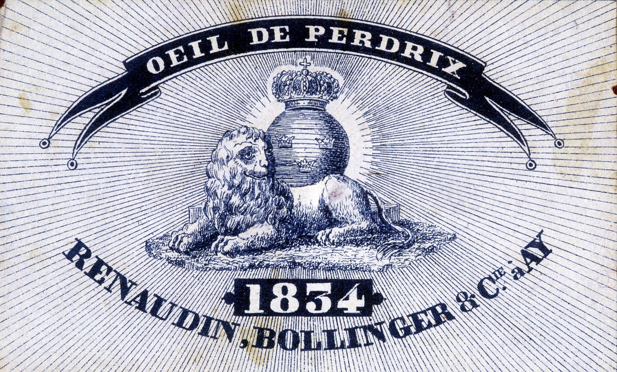Etiqueta “Ojo de Perdiz - Renaudin, Bollinger & Cie en AY - 1834”. de Unknown artist
