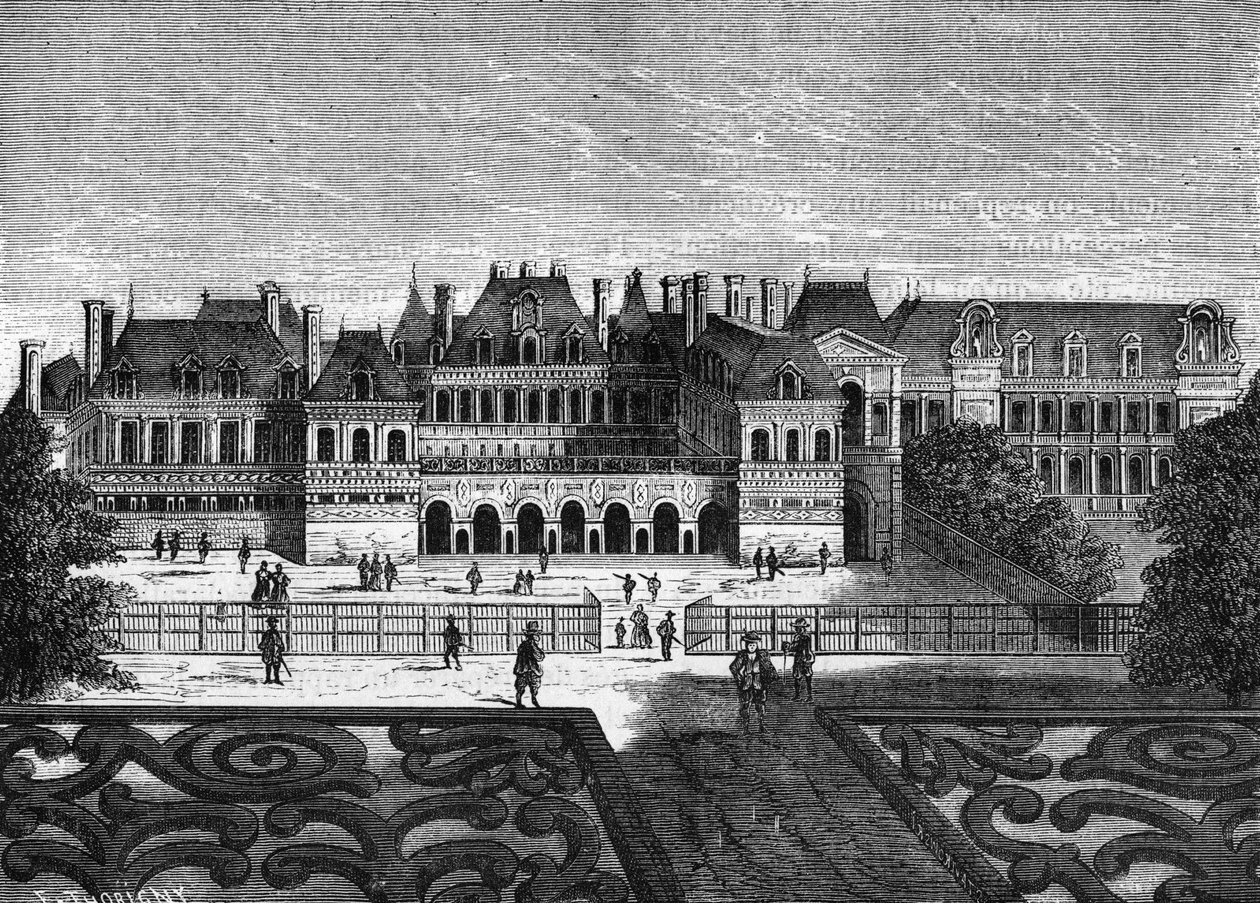 El antiguo Palais Cardinal, ahora Palais Royal en París - en “Histoire de France” de Henri Martin, siglo XIX de Unknown artist