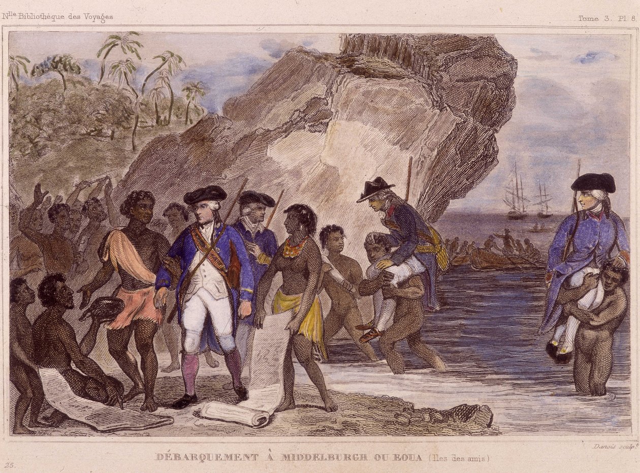 Desembarco de Jean-Francois Galaup, Conde de La Perouse de Unknown artist