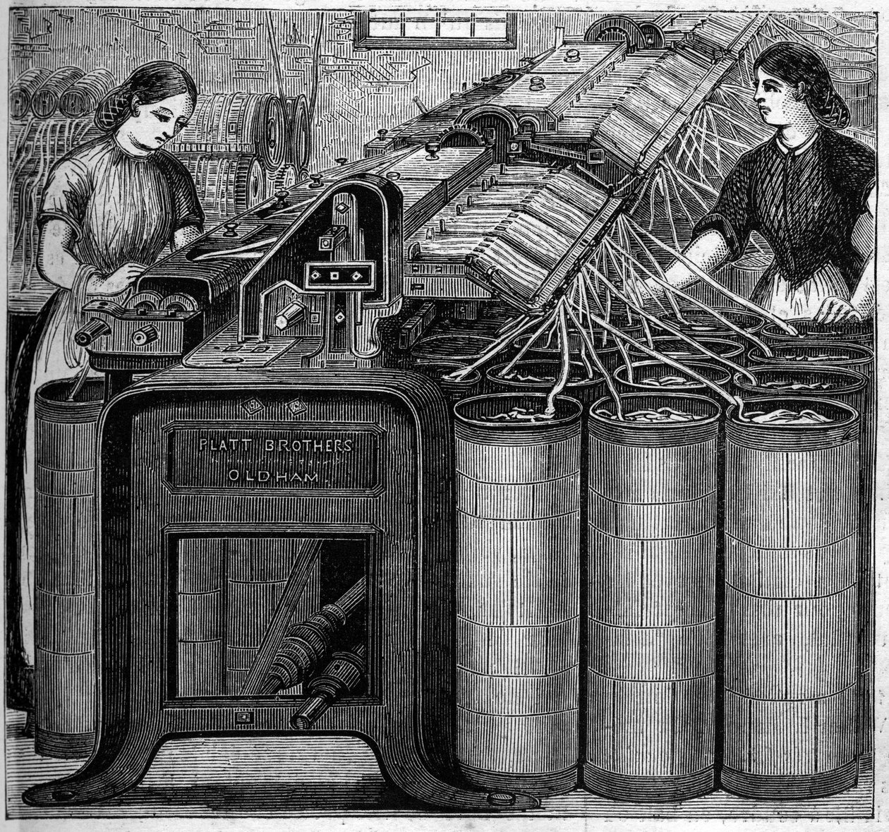 Grandes industrias inglesas: hilado de algodón de Walter Evans en Inglaterra en 1863 de Unknown artist