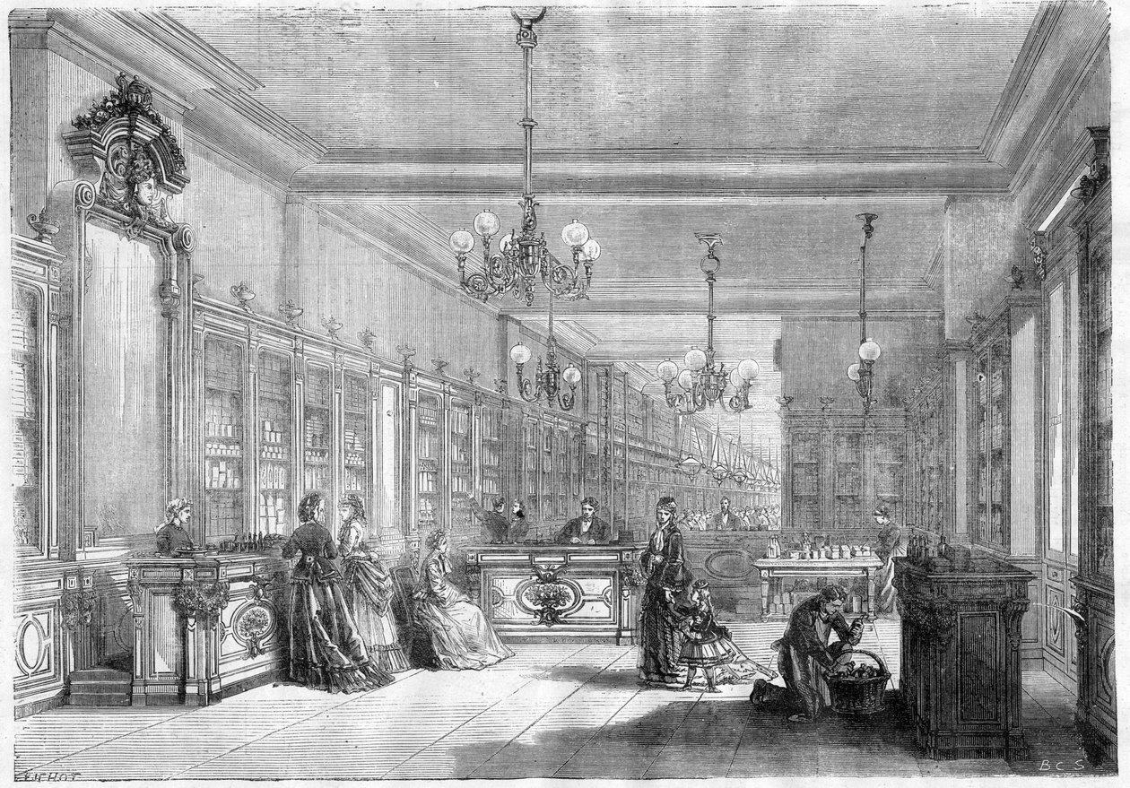 Gran perfumería Pinaud y Meyer (Edouard Pinaud y Meyer), boulevard de Strasbourg en París en 1870 de Unknown artist