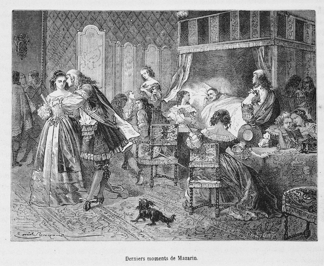 Últimos momentos de Mazarin (1602 - 1661). Ilustración en “Histoire de France populaire” por Henri Martin de Unknown artist