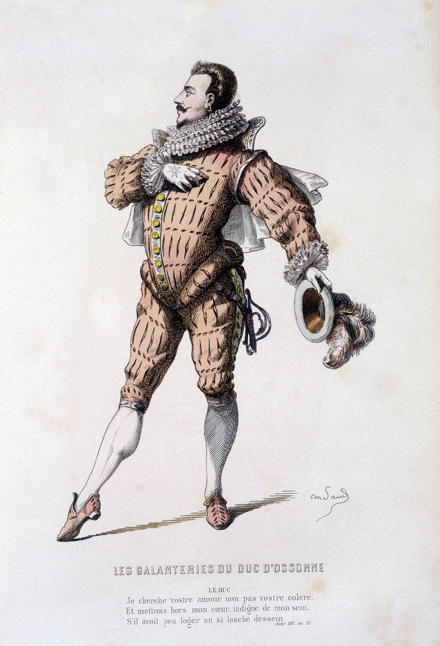 El duque en “las galanterías del duque de Ossonne” (por Jean de Mairet en 1636), en “El teatro francés en los siglos XVI y XVII anteriores a Molière” por Edouard Fournier de Unknown artist