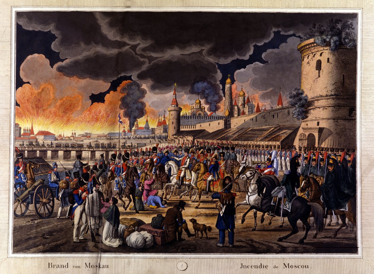 El gran incendio de Moscú en septiembre de 1812 de Unknown artist