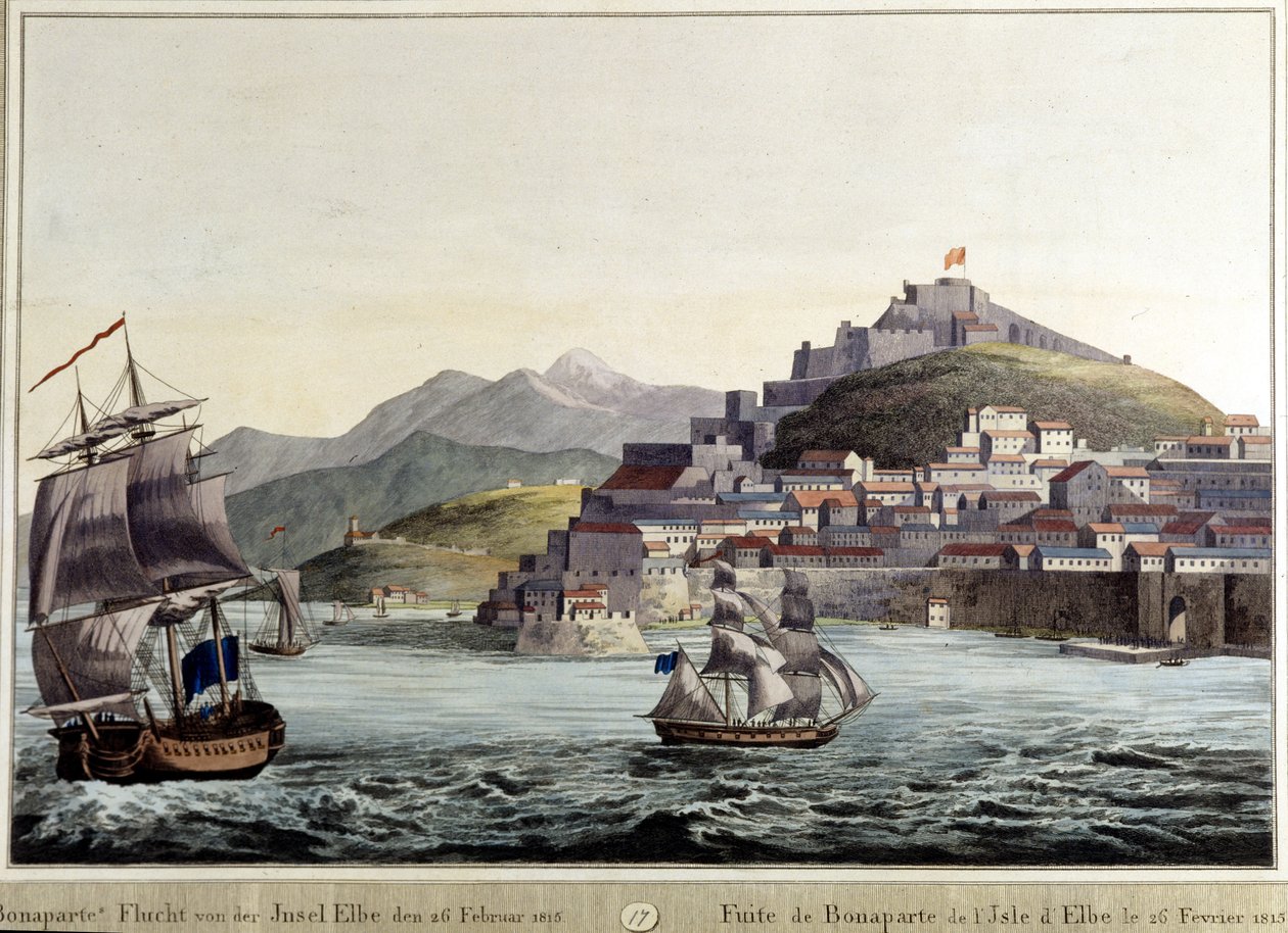 Fuga de Napoleón Bonaparte de la Isla de Elba 26/02/1815 de Unknown artist