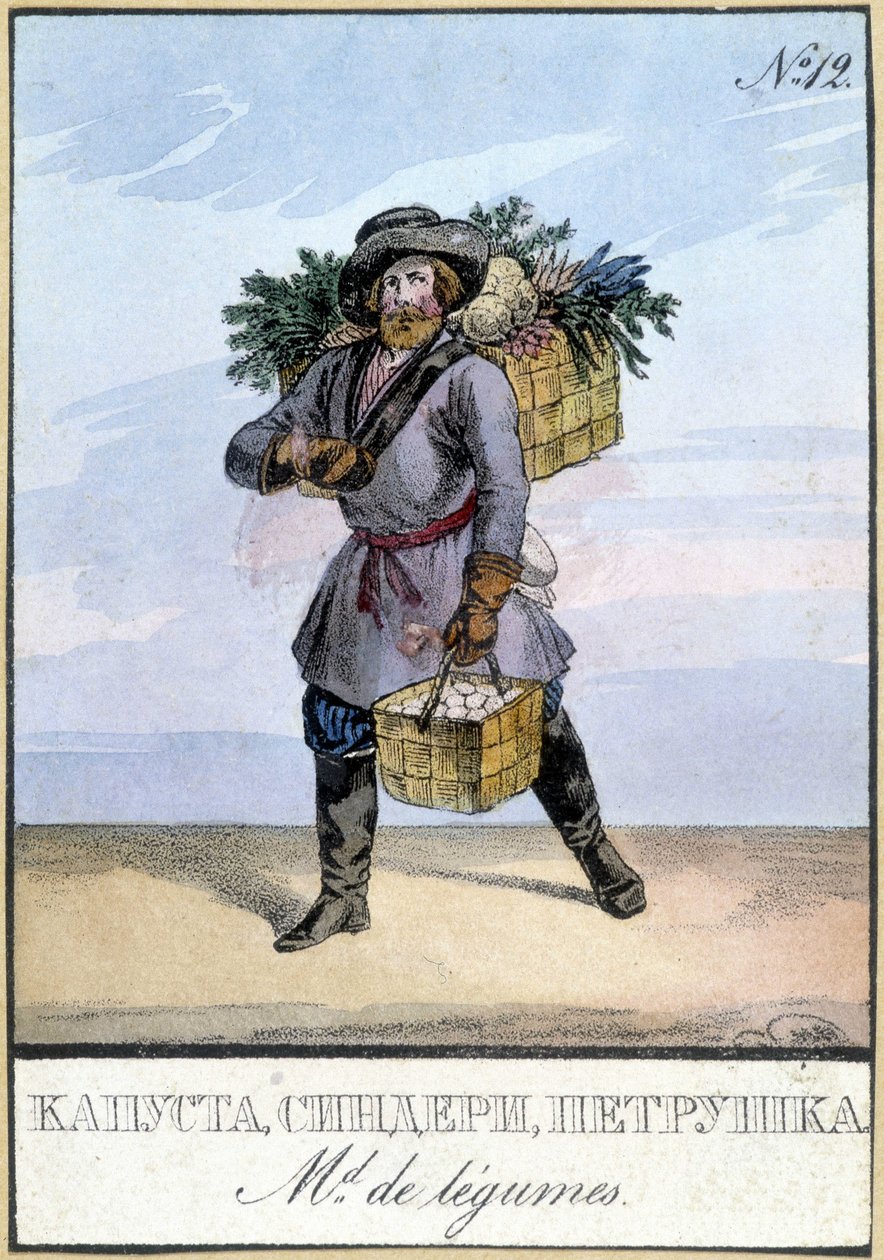 Comerciante de legumbres en Rusia en el siglo XIX. de Unknown artist