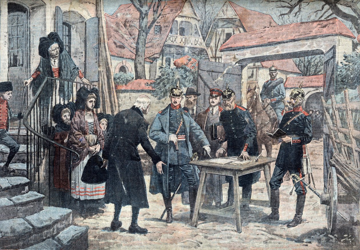 Les Alsace, mars 1918 (Oficiales alemanes en campaña en Alsacia, marzo de 1918) Ilustración tomada de "Le pelerin" 10/03/1918 Collection privee Â de Unknown Artist