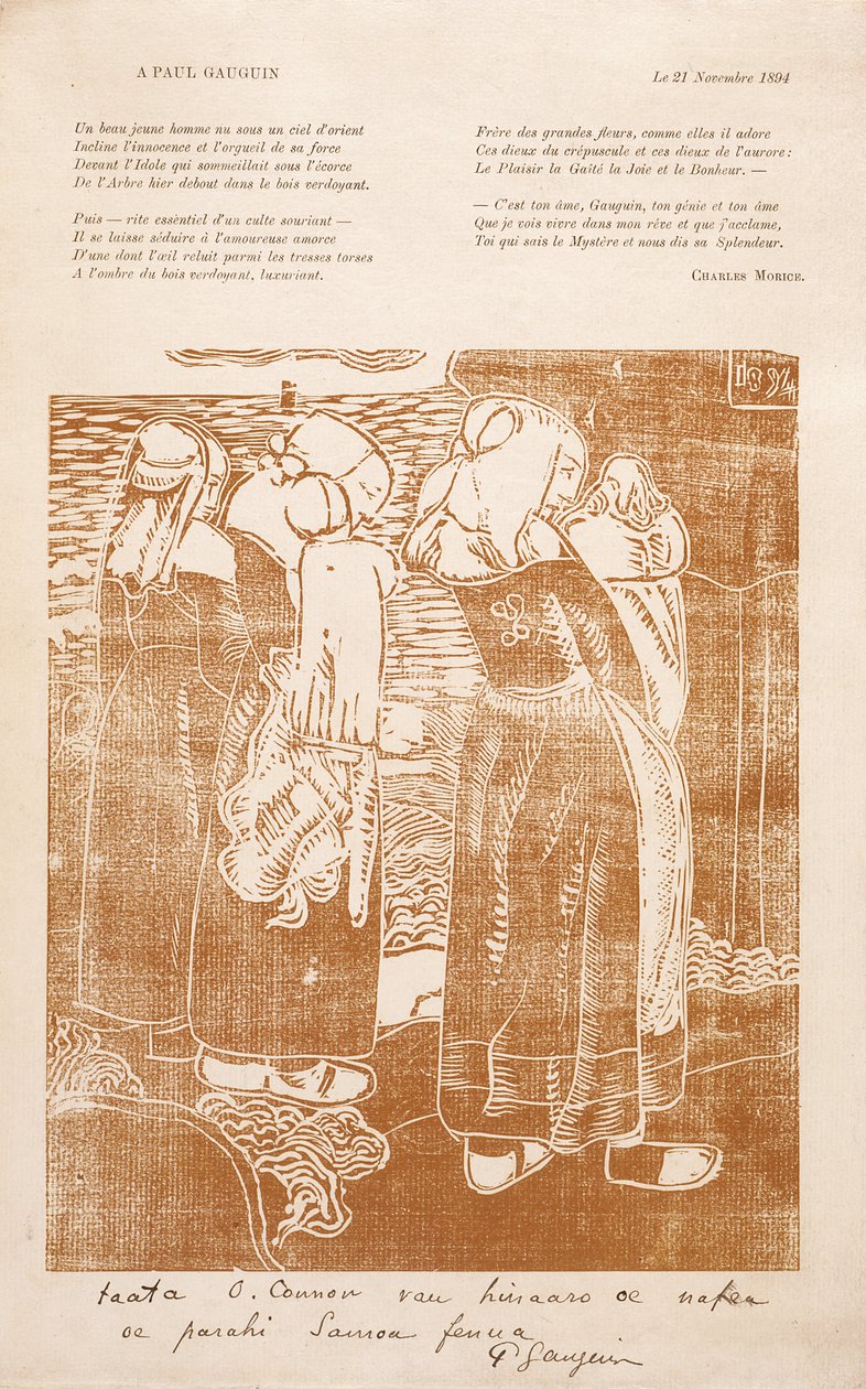 Les Bretonnes (Las bretonas) (xilografía) de Unknown artist