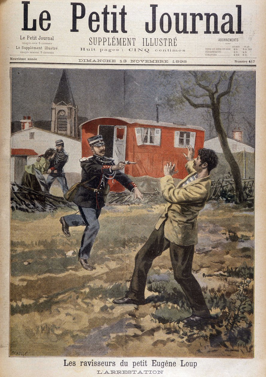 Los secuestradores del pequeño Eugène Loup: el arresto - en “Le Petit Journal” del 13/11/1898 de Unknown artist