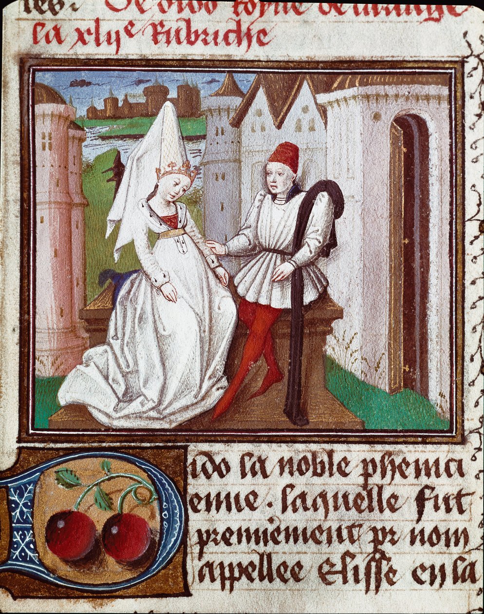 Los amores de Dido, fundadora de Cartago y Eneas. Miniatura de 