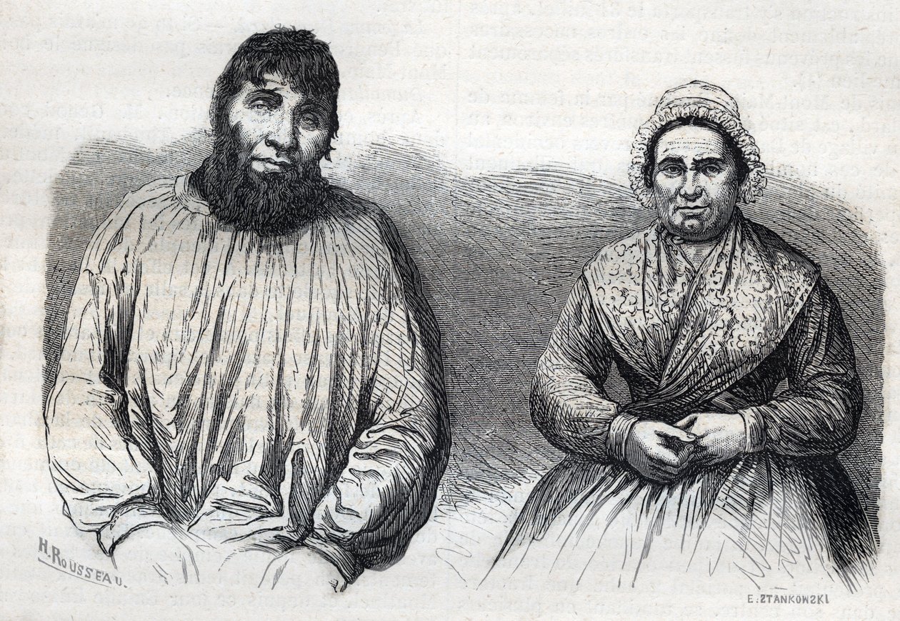 Los esposos Dumollard (Martin Dumollard (1810-1862) y su esposa cómplice Marie Anne Martinet (1814-1875) - Grabado del siglo XIX de Unknown artist