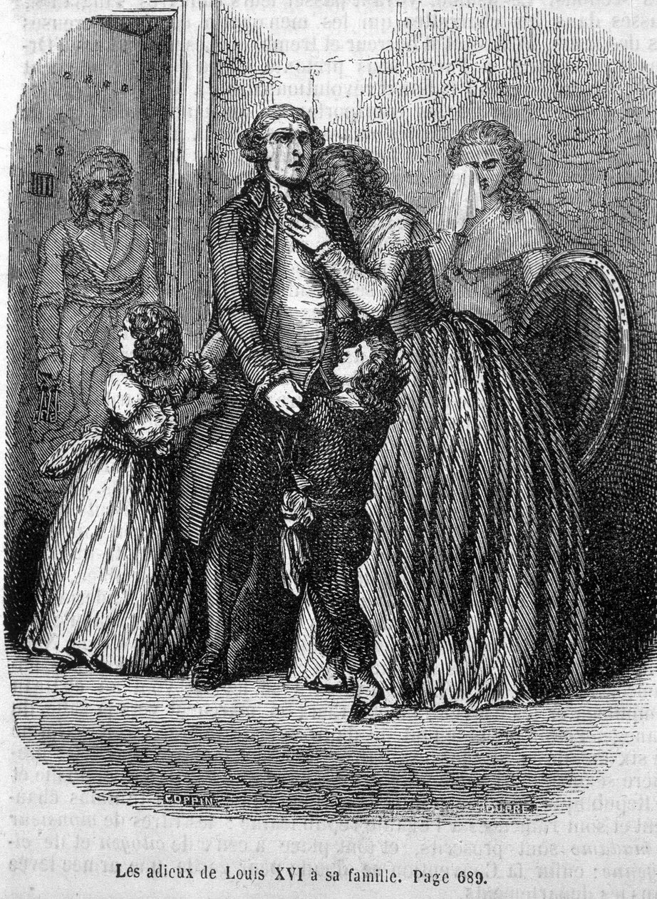 Les fareeux de Luis XVI a su familia (a María Antonieta y Luis XVII) de Unknown artist