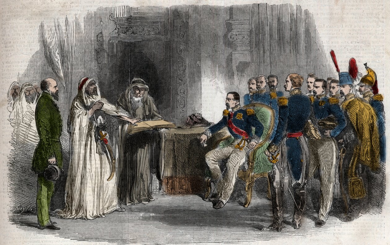 Liberación de Abd-el-Kader por Napoleón III del castillo de Amboise de Unknown artist