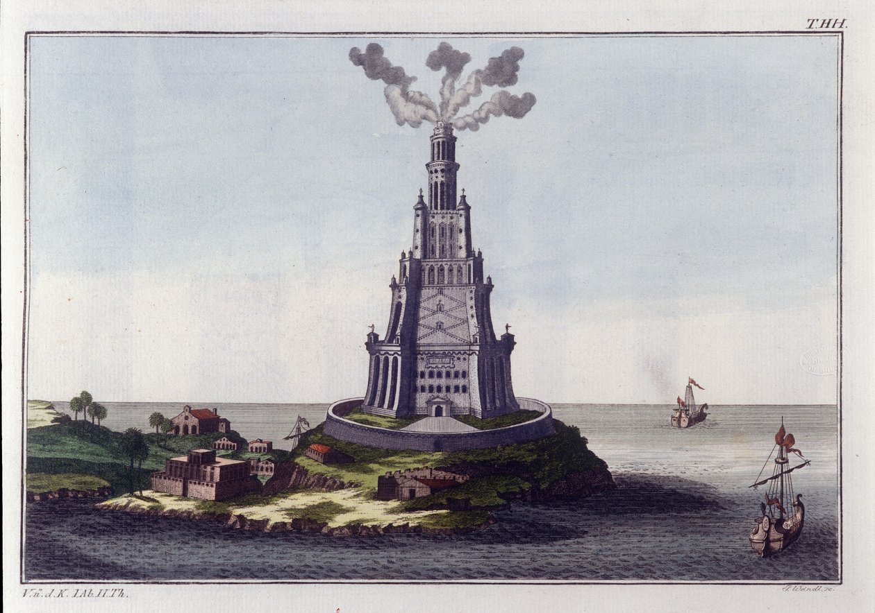 Faro de Alejandría. Grabado de principios del siglo XIX. de Unknown artist