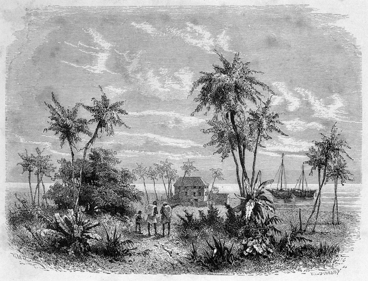 Casa de Livingstone en Zanzíbar - “El último viaje de Livingstone 1866-1873” en “Alrededor del mundo”, 2do semestre de 1875 de Unknown artist
