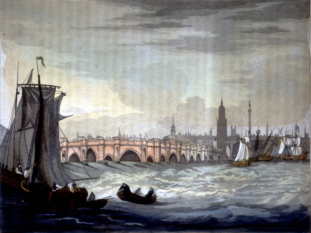 Puente de Londres y Catedral de Southwark, Inglaterra. de Unknown artist