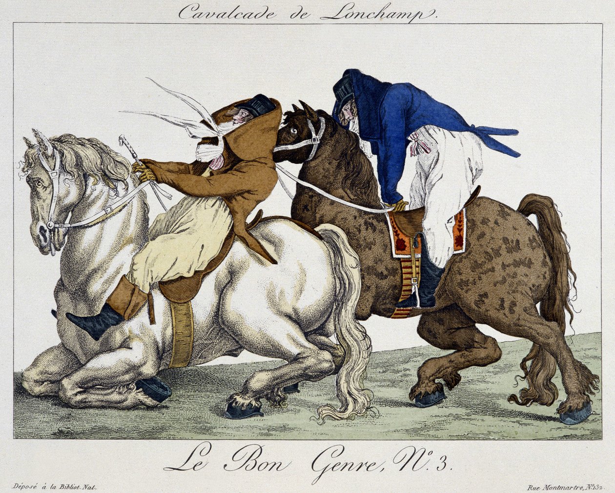 Cabalgata de Longchamps - caricatura, principios del siglo XIX de Unknown artist