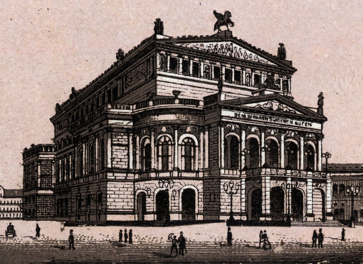 La ópera (Casa de la Ópera) en Frankfurt, Alemania en "El mundo ilustrado 168 vistas" Sin fecha (finales del siglo XIX) de Unknown artist