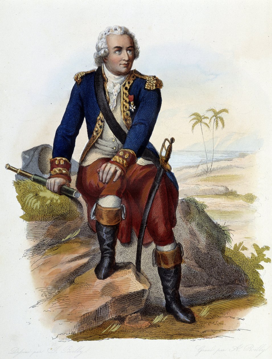 Louis Antoine, Conde de Bougainville (1729-1811), navegante francés - en Le Plutarque français, ed. Mennechet de Unknown artist