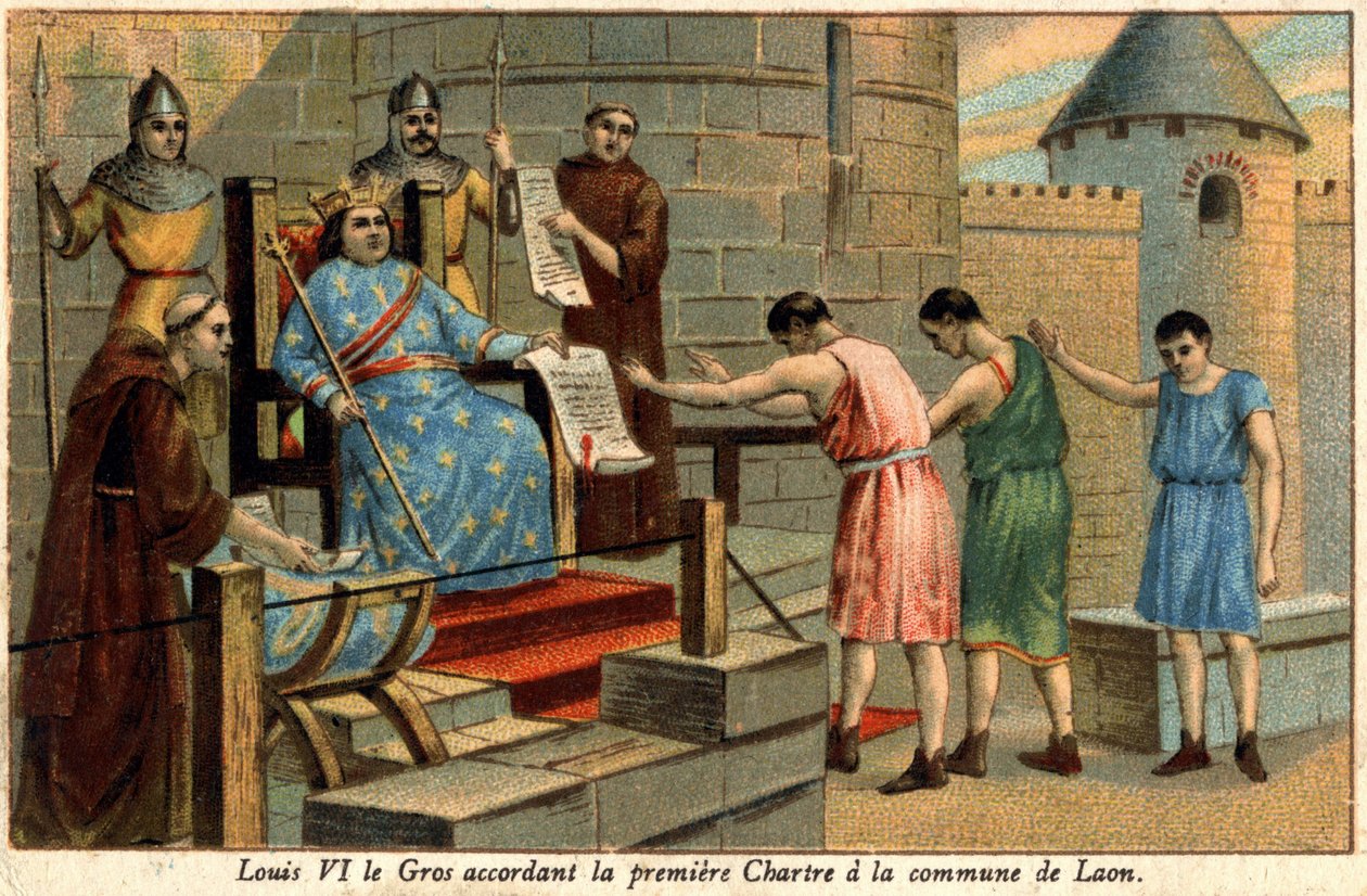 Luis VI otorgó la primera carta a la comuna de Laon en 1128 de Unknown artist
