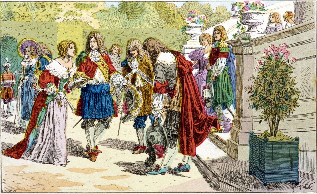 Luis XIV y su corte en Versalles de Unknown artist