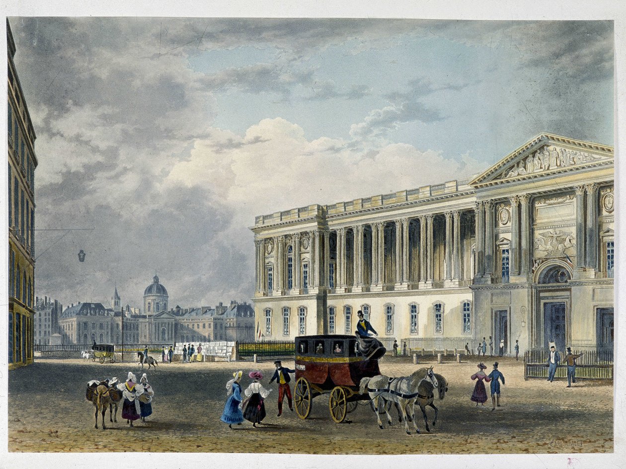 Louvre - Fachada este, al fondo la cúpula - siglo XIX de Unknown artist