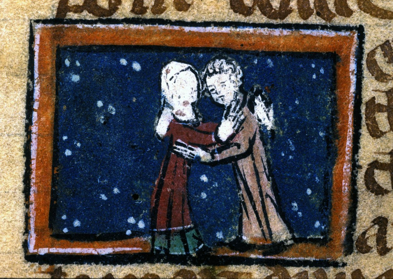Escena de amor de un manuscrito francés del siglo XIII de Unknown artist