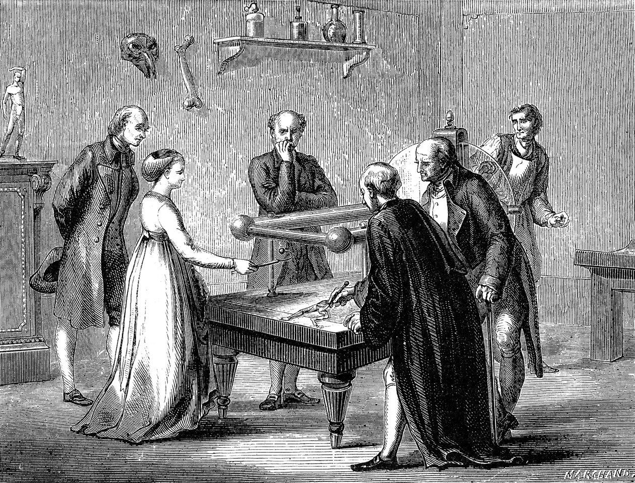 Luigi Galvani descubrió en 1780 la irritabilidad del músculo de la rana por la electricidad de Unknown artist