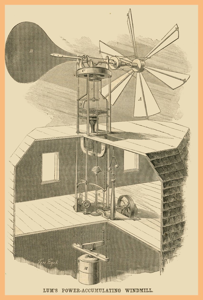 Molino eólico de acumulación de energía Lums de Unknown Artist