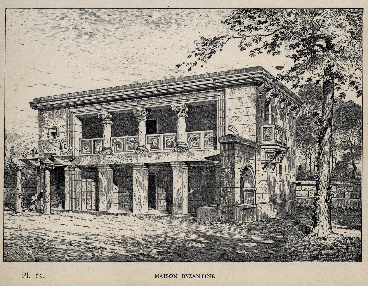 Maison Byzantine (Casa Bizantina) (grabado de 1889 en “Histoire de l