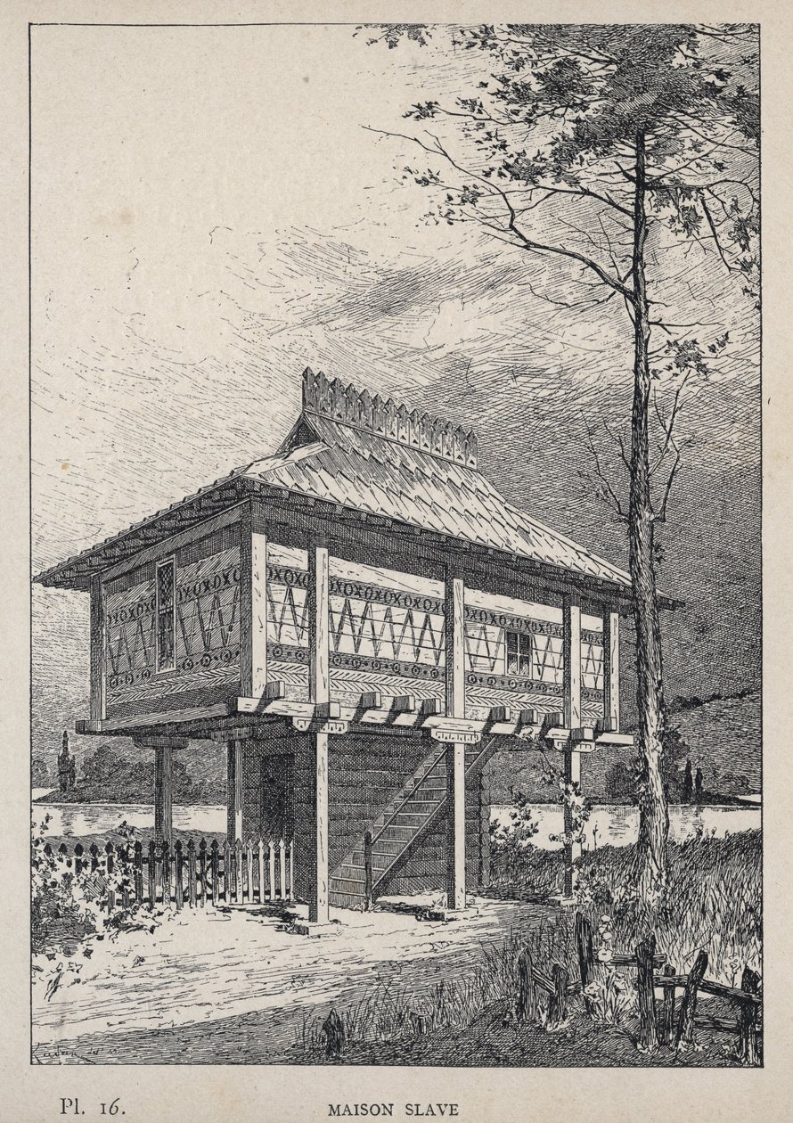 Maison Slave (Casa Eslava) - grabado de 1889 en “Histoire de l