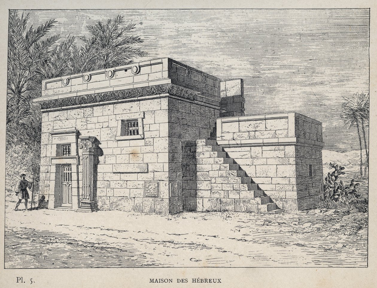 Casa de los hebreos - grabado de 1889 en 