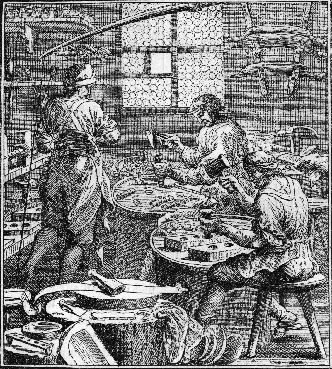 Fabricación de costura en el siglo XVIII. de Unknown artist