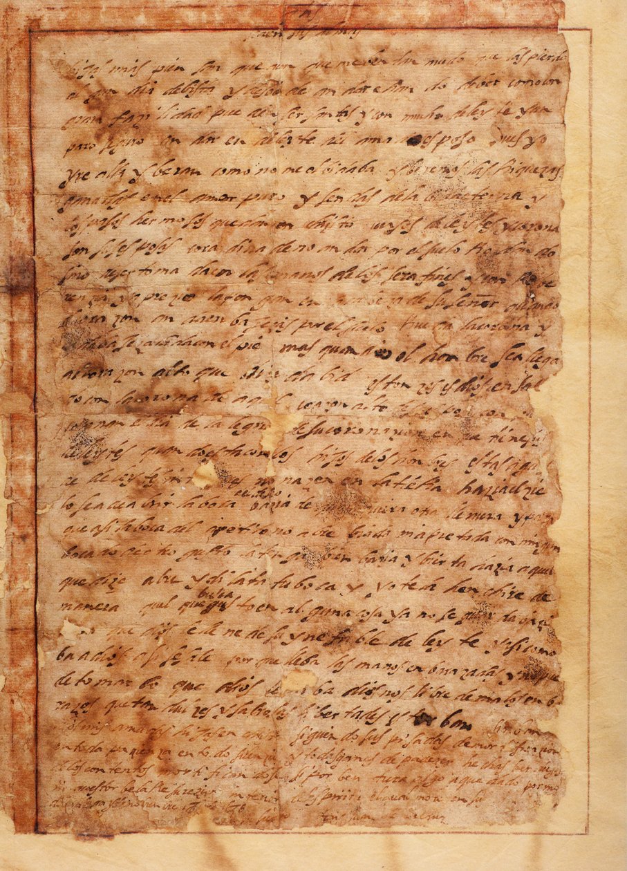 Manuscript. Letter no 7 to the monks of Beas de Segura (Carta nº 7 de S. Juan de la Cruz desde Málaga a las monjas de Beas de Segura). Paper. 18th of November 1585. de Unknown artist