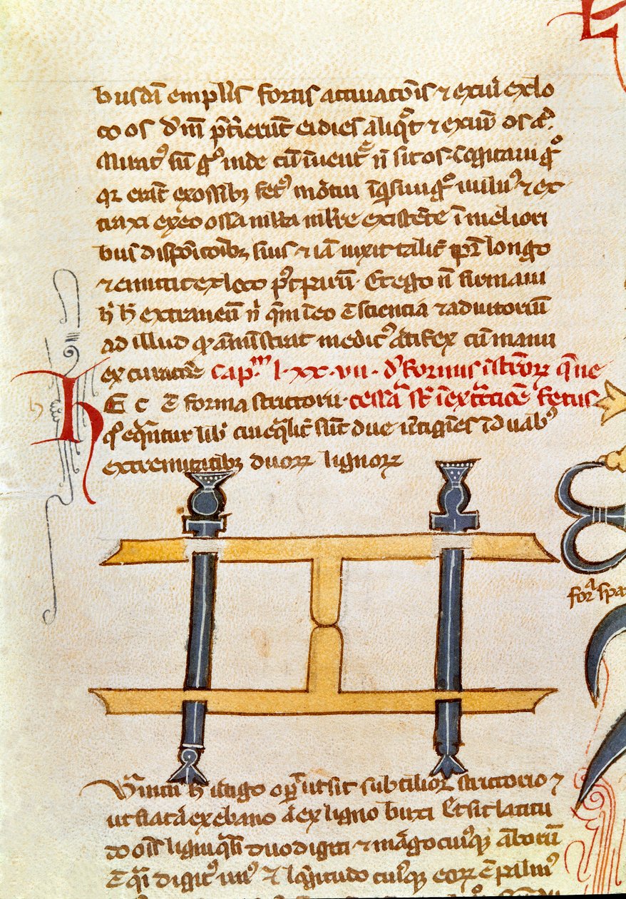Página manuscrita “Cirugía” (MS. LAT.VII XXXII-3023) por Guillaume de Salicet (Guglielmo da Saliceto) (1207-1270) monje y doctor. Siglo XIV Biblioteca Marciana Venecia de Unknown artist