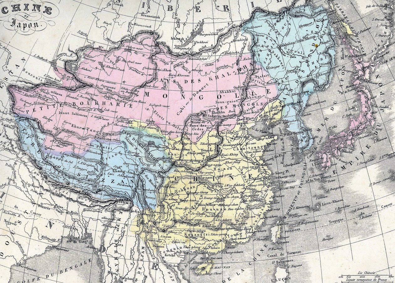 Mapa de China y Japón. A mediados del siglo XIX. de Unknown artist