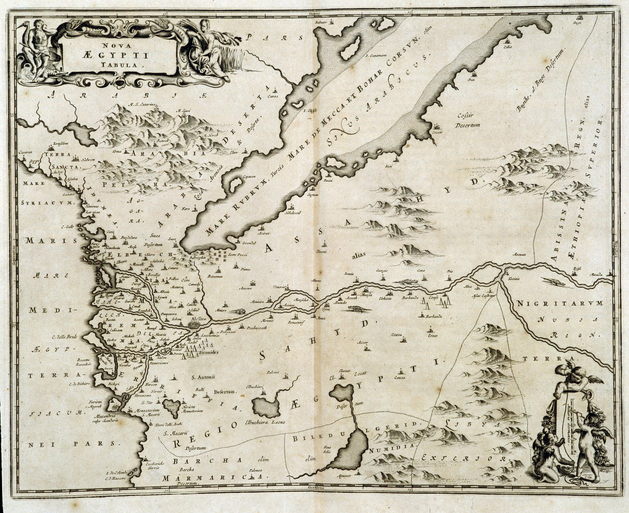 Mapa de Egipto - grabado por Dapper de Unknown artist