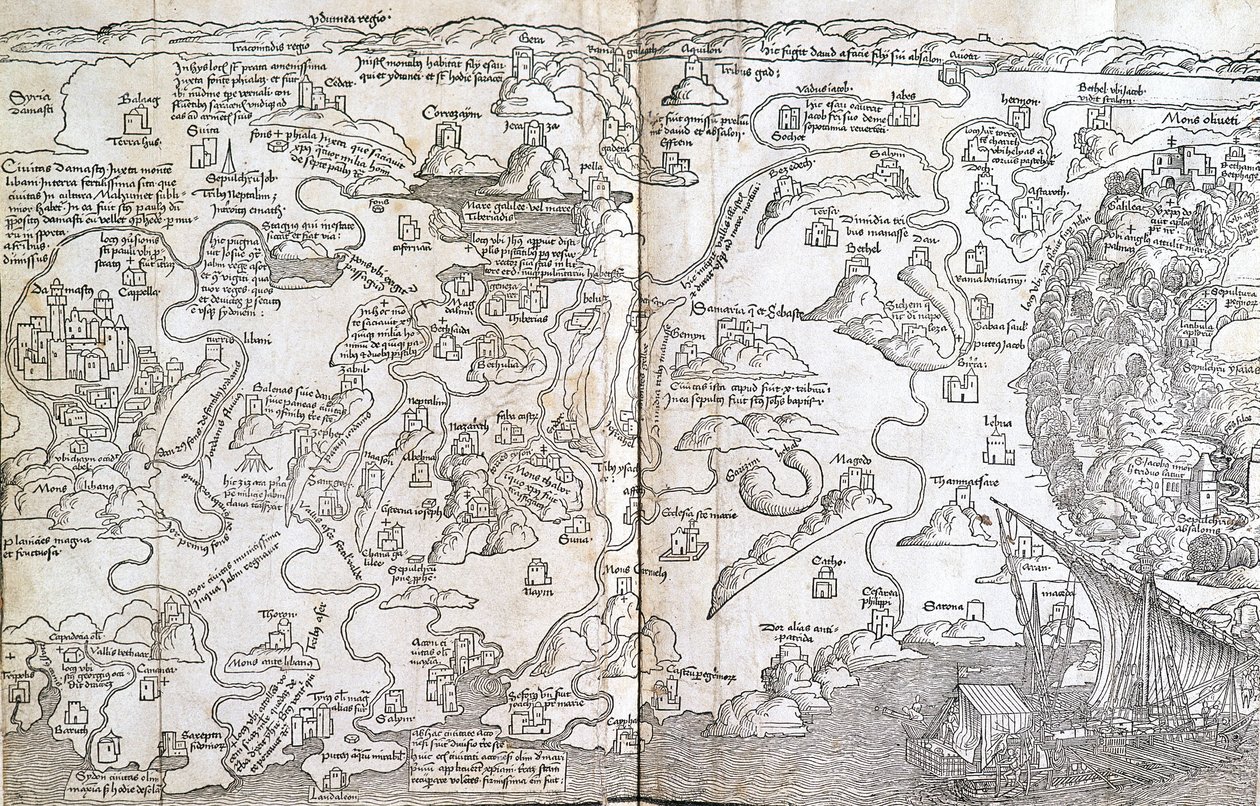 Mapa de Palestina - en "Las Santas Peregrinaciones" de Bernard de Breydenbach de Unknown artist