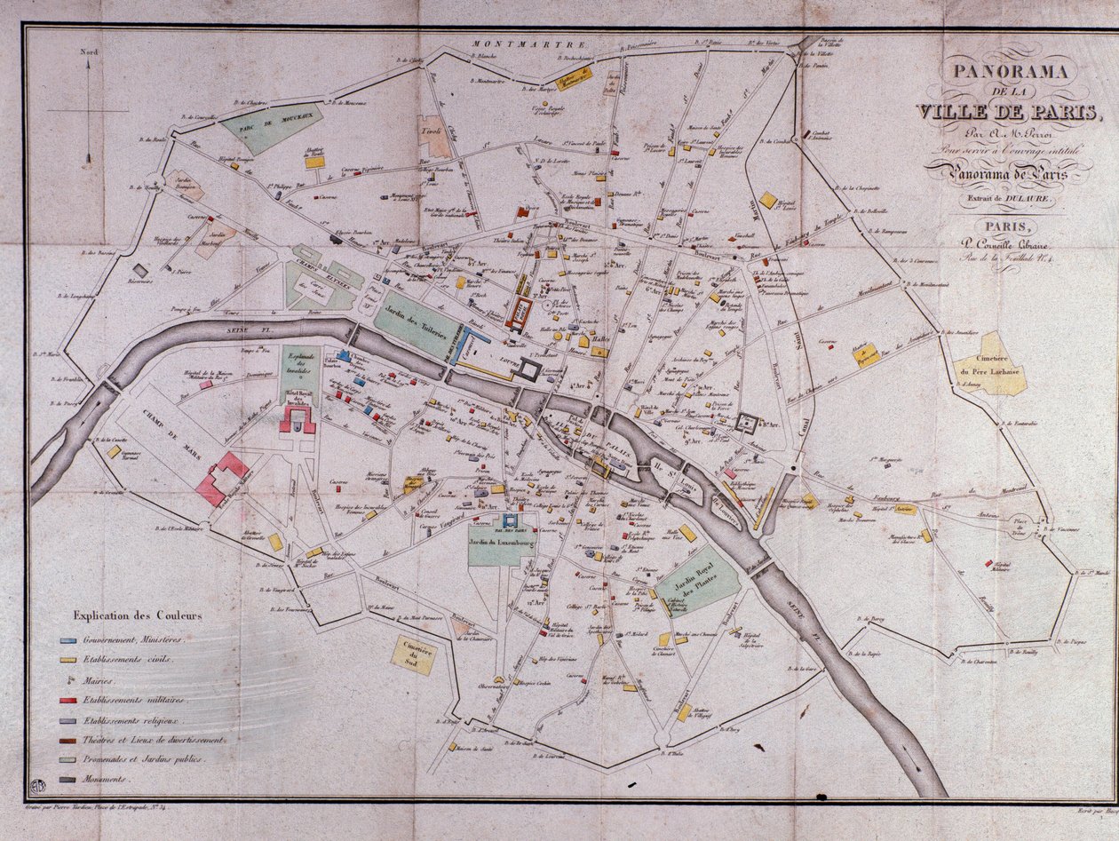 Mapa de la ciudad de París en 1840 de Unknown artist