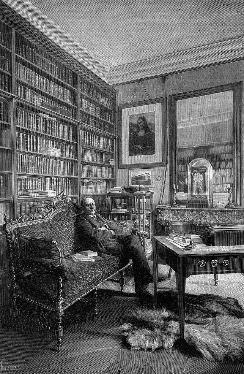 Marcellin Berthelot (1827-1907), químico francés, en su práctica. Grabado en "La Nature: revue des sciences et de leurs applications aux arts et a l