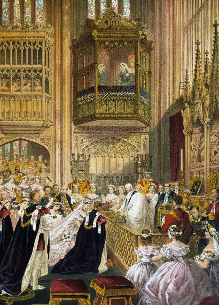 Matrimonio del Príncipe de Gales (quien se convirtió en el Rey Eduardo VII de Inglaterra) (1841-1910) con Alexandra de Dinamarca (Alexandra Caroline Marie Charlotte Louise Julie de Schleswig-Holstein-Sonderburg-Glucksbourg (Schleswig Holstein Sonderburg Gl de Unknown artist