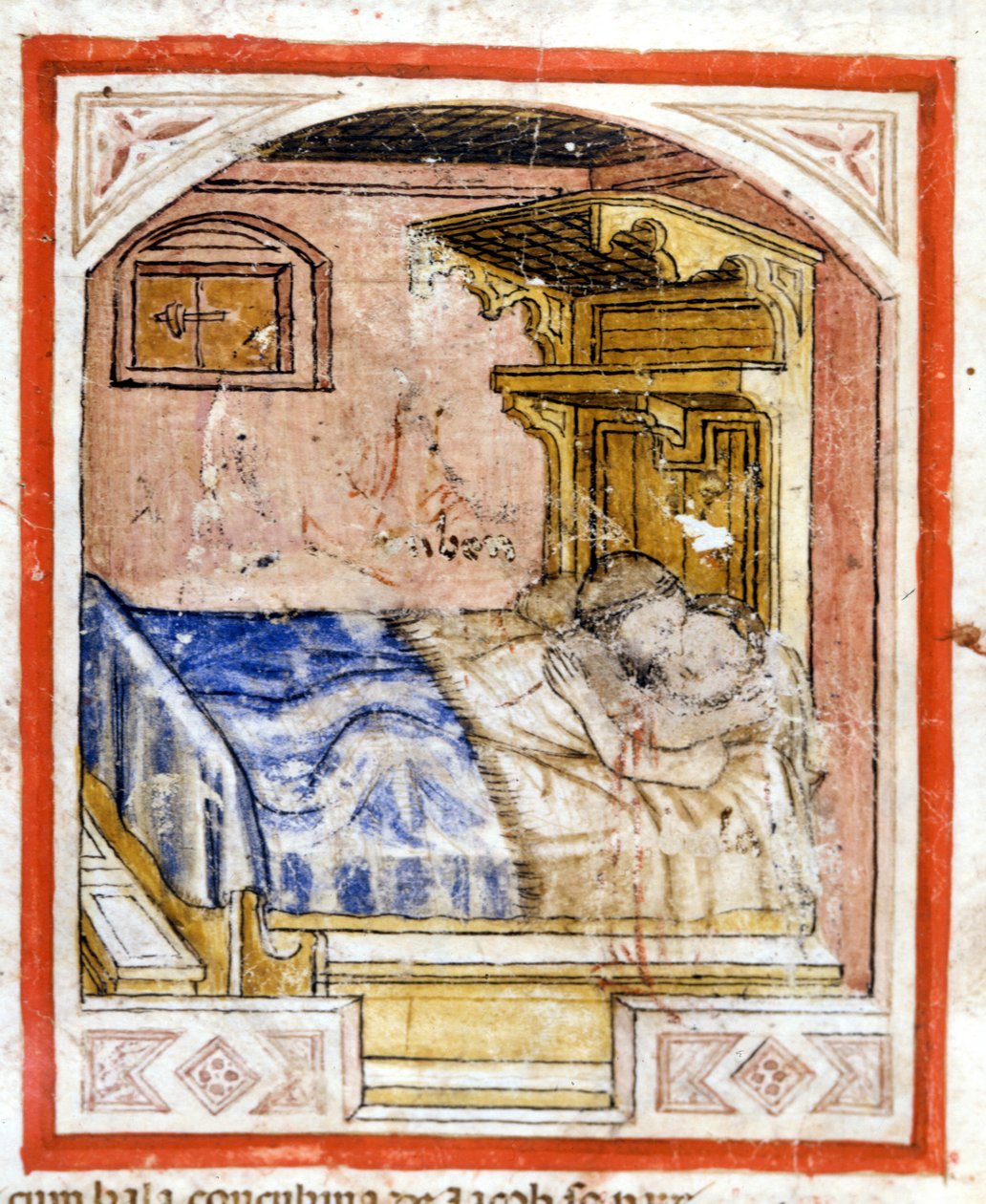 Escena de apareamiento. Miniatura del códice 212 (o códice padovano o Biblia de Padua) 1390-1400 Rovigo, Accademia dei Concordi de Unknown artist