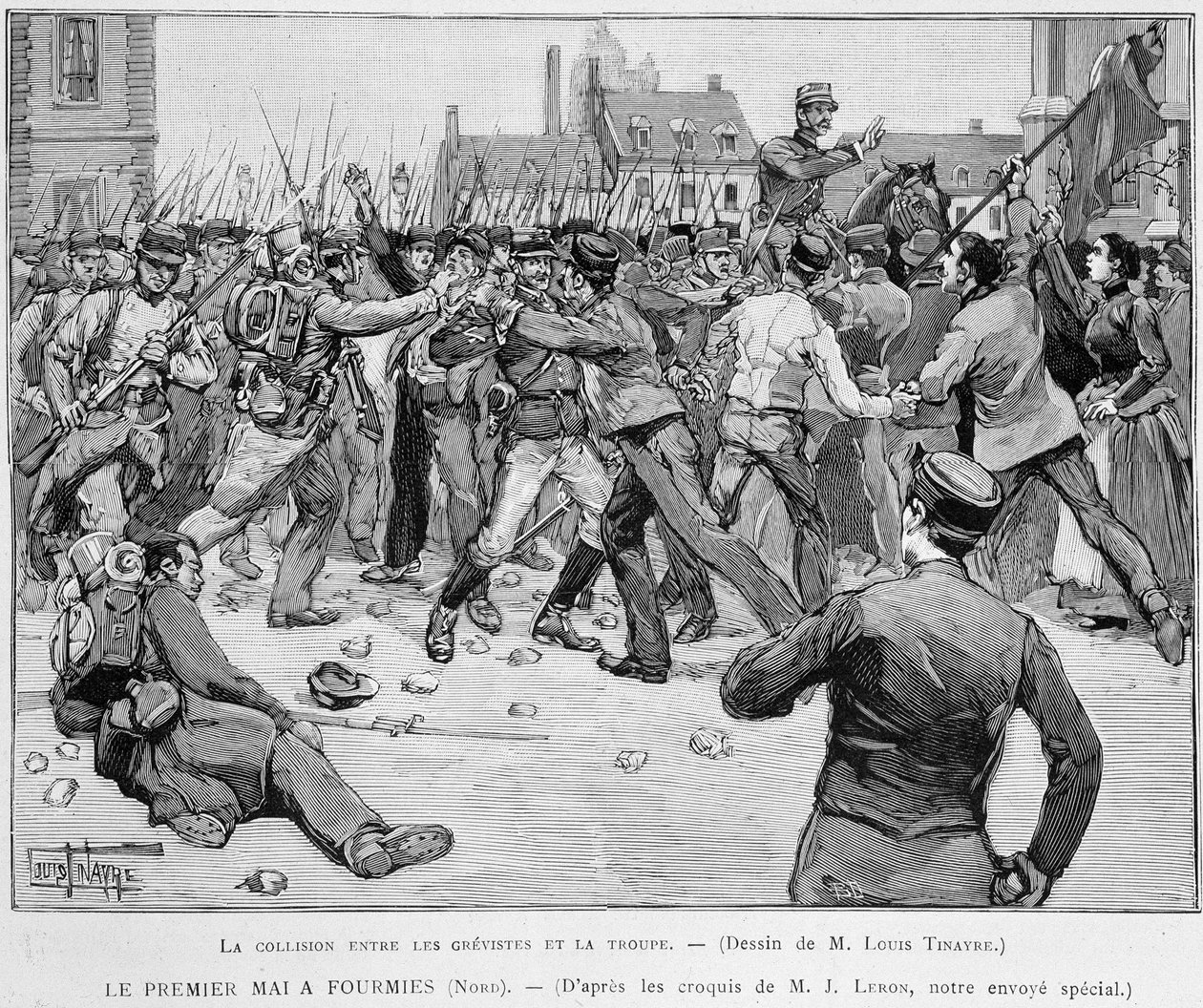 1 de mayo (1891) en Fourmies - Colisión entre huelguistas y la tropa - en 