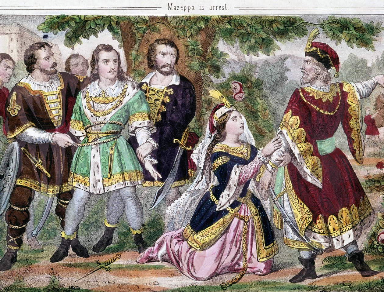 Mazeppa detenido. Ilustración para el poema “Mazeppa” de Lord Byron publicado en 1819. Siglo XIX. de Unknown artist