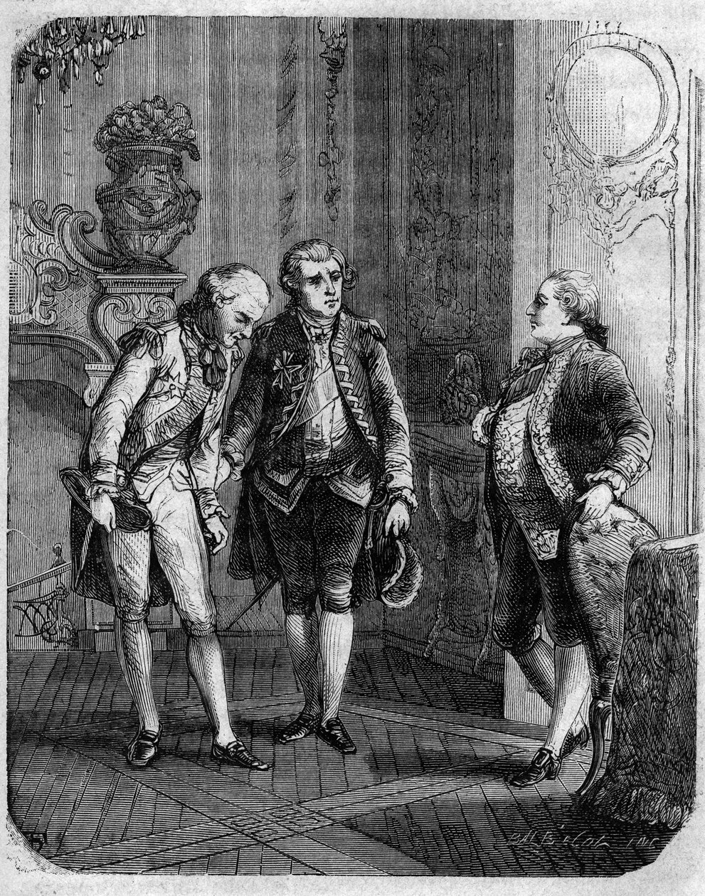 Encuentro entre el Conde de Marbeuf, nombrado gobernador militar de Córcega en 1772 y Pascal (Pasquale) Paoli. En “Pasquale Paoli ossia la rotta di Pontenuovo” por F.D. Guerrazzi. 1872. de Unknown artist