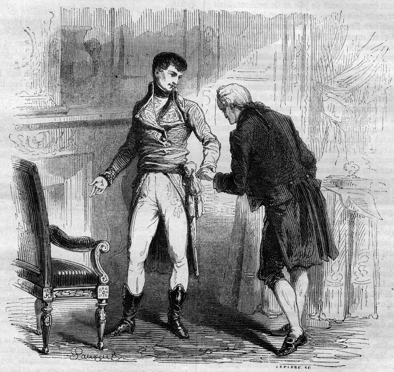Encuentro entre el compositor italiano Niccolò Vito Piccinni (1728-1800) y el primer cónsul Bonaparte (Napoleón I) de Unknown artist